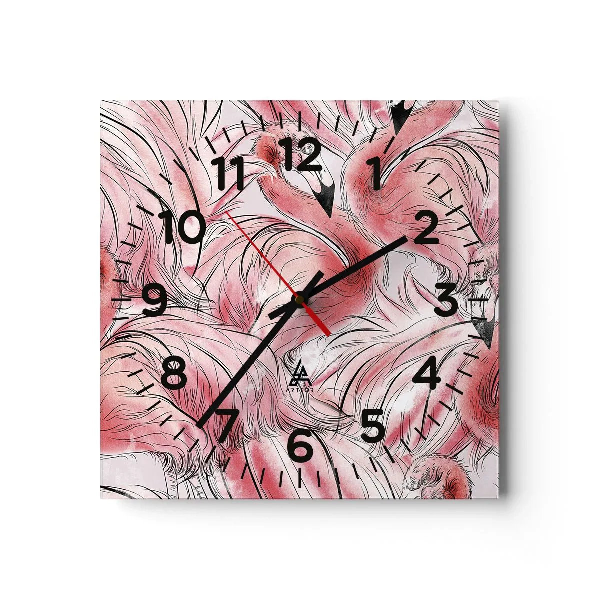 Wandklok - Klok - Vogelcorps de ballet - 40x40 cm