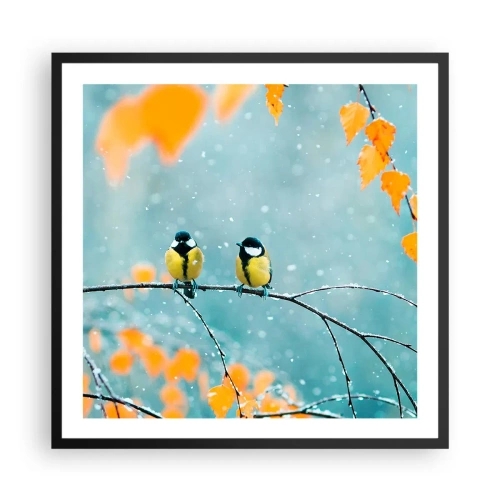 Poster in een zwarte lijst - Vogelroddel - 60x60 cm