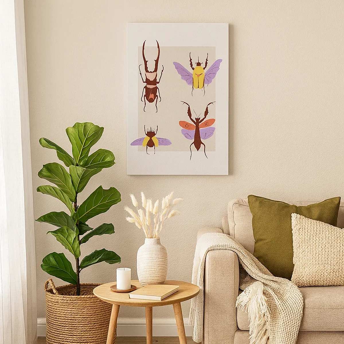 Schilderen op canvas - Insectenwereld - 50x70 cm