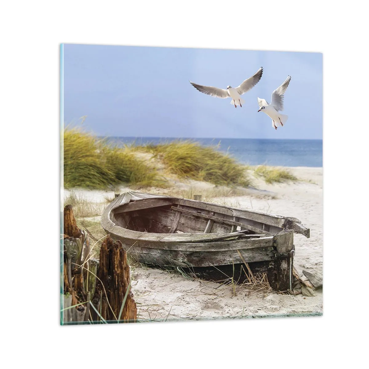 Schilderen op glas - Badend in de wind - 70x70 cm