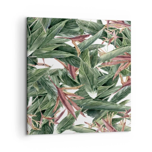 Schilderen op canvas - Smaragd-lila struikgewas - 60x60 cm