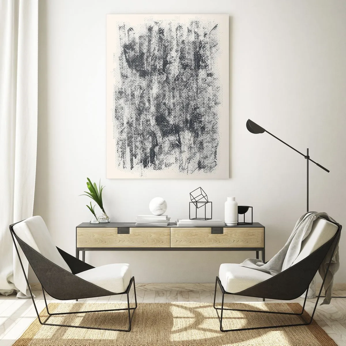 Schilderen op glas - Mistige compositie - 50x70 cm