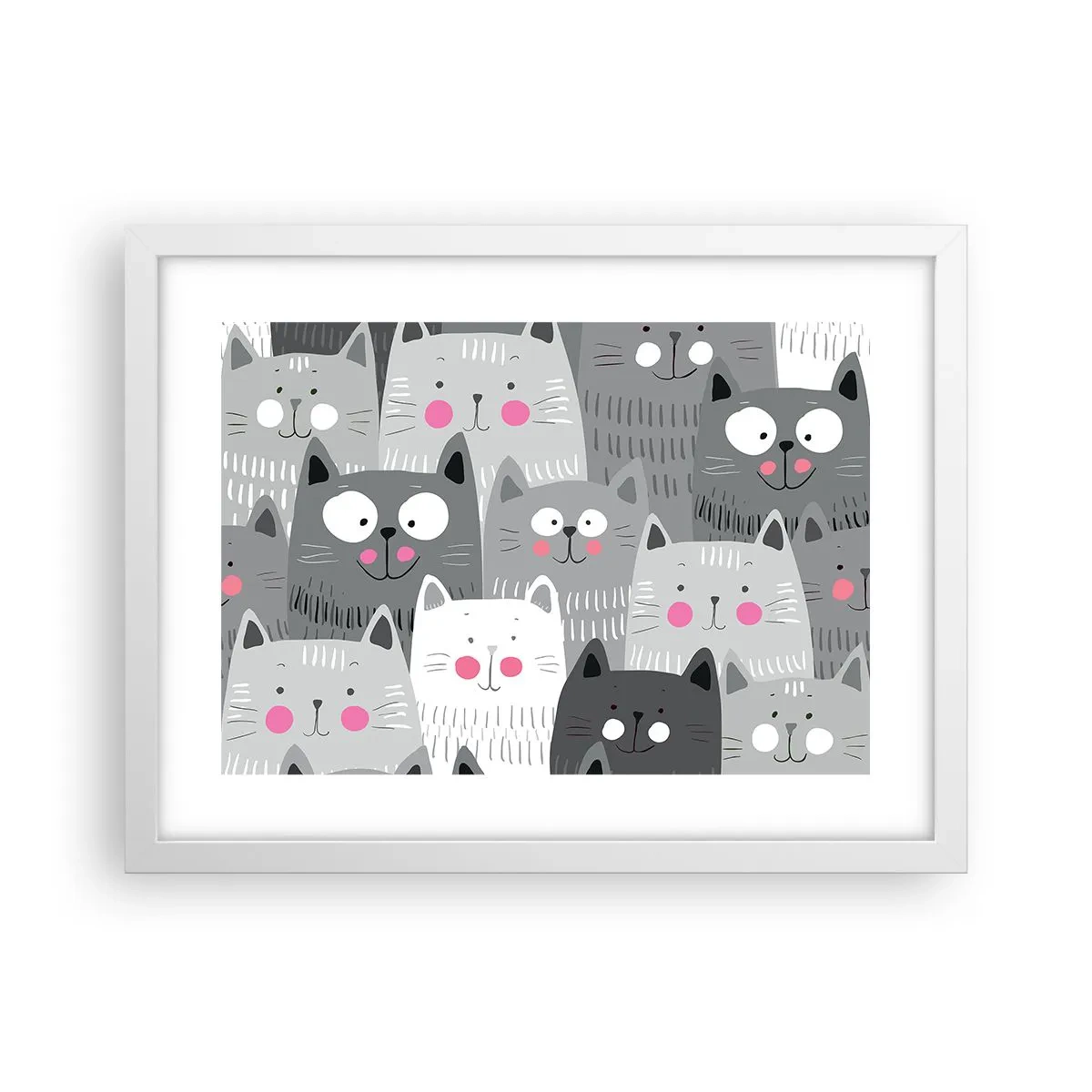 Poster in een witte lijst - De wereld van de kat - 40x30 cm