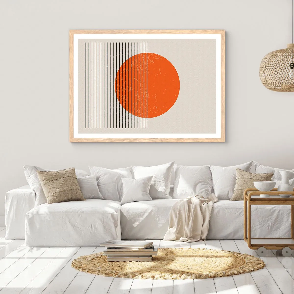 Een poster in een licht eiken lijst - Altijd de zon - 91x61 cm