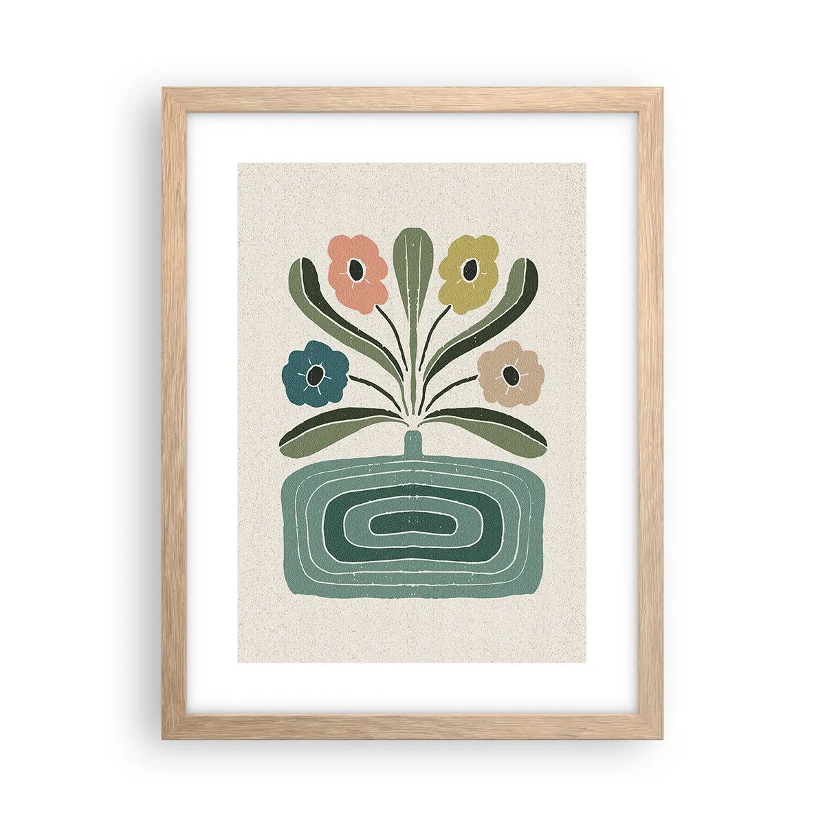 Een poster in een licht eiken lijst - Symmetrisch boeket - 30x40 cm