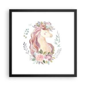 Poster in een zwarte lijst - Een uitnodiging in de wereld van sprookjes - 40x40 cm