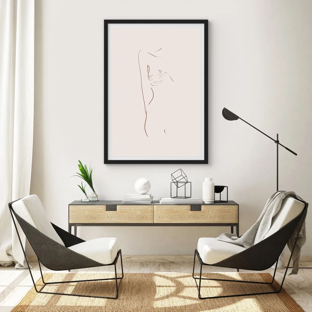 Poster in een zwarte lijst - De vorm van verlangen - 61x91 cm