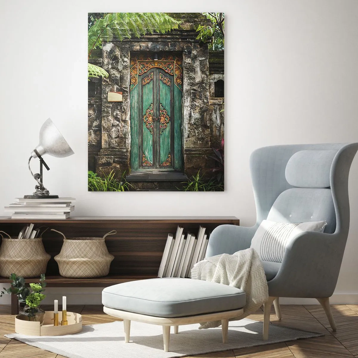 Schilderen op glas - Een deur naar een exotische wereld - 50x70 cm