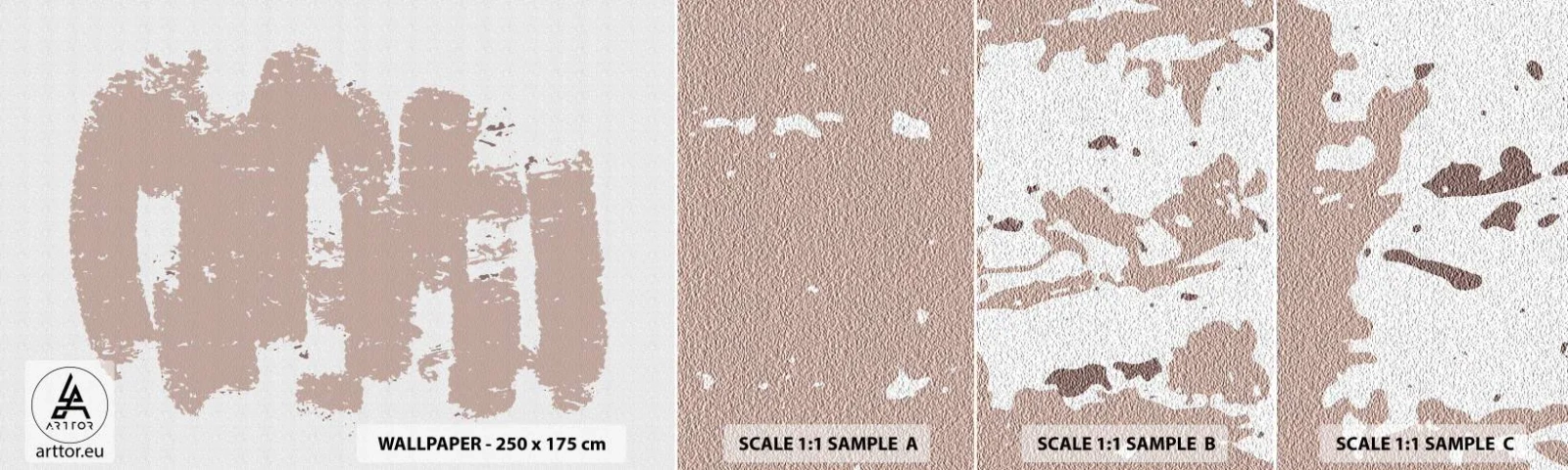 Fotobehang Monster Zelfklevend Deluxe Sticker - Abstractie in zachtroze - Abstractie, Leeg, Minimalisme - 100x30 cm