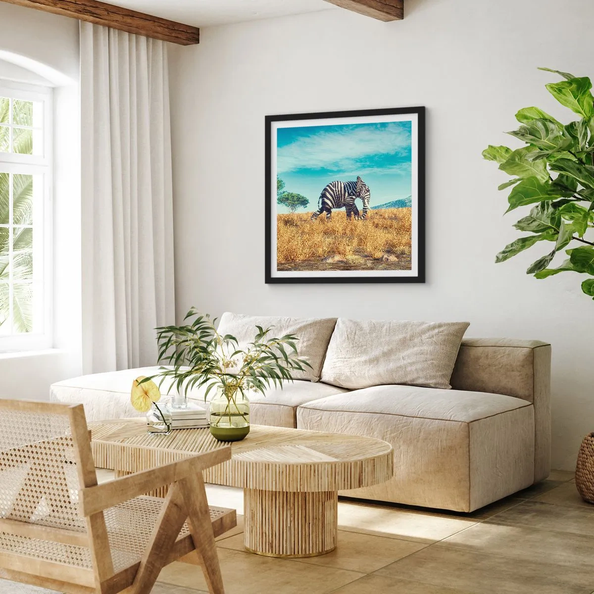 Poster in een zwarte lijst - Grijs is niet meer in de mode - 50x50 cm