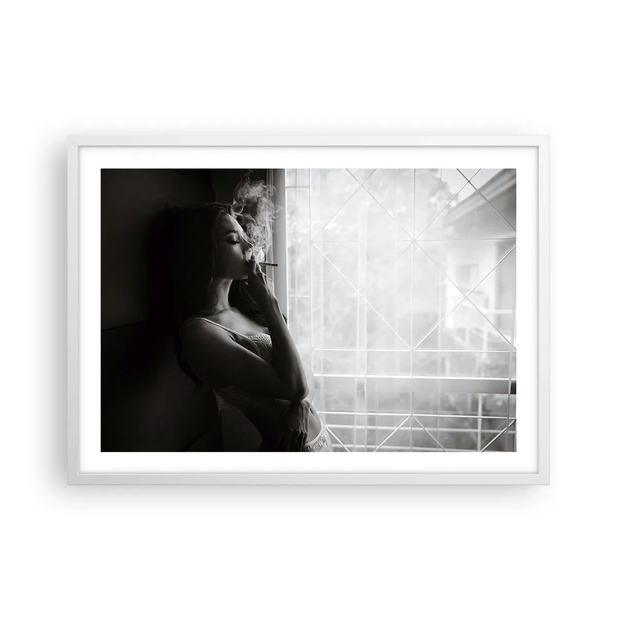 Poster in een witte lijst - Een sensueel moment - 70x50 cm