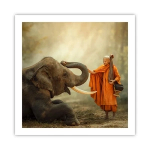 Poster - Ontmoeting tijdens een reis - 60x60 cm