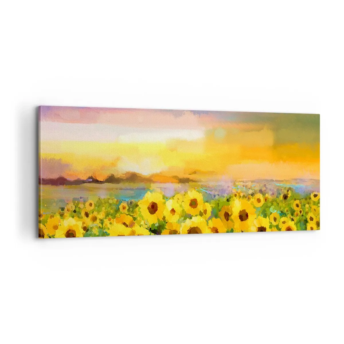 Schilderen op canvas - De zon zelf daalde naar de aarde - 100x40 cm