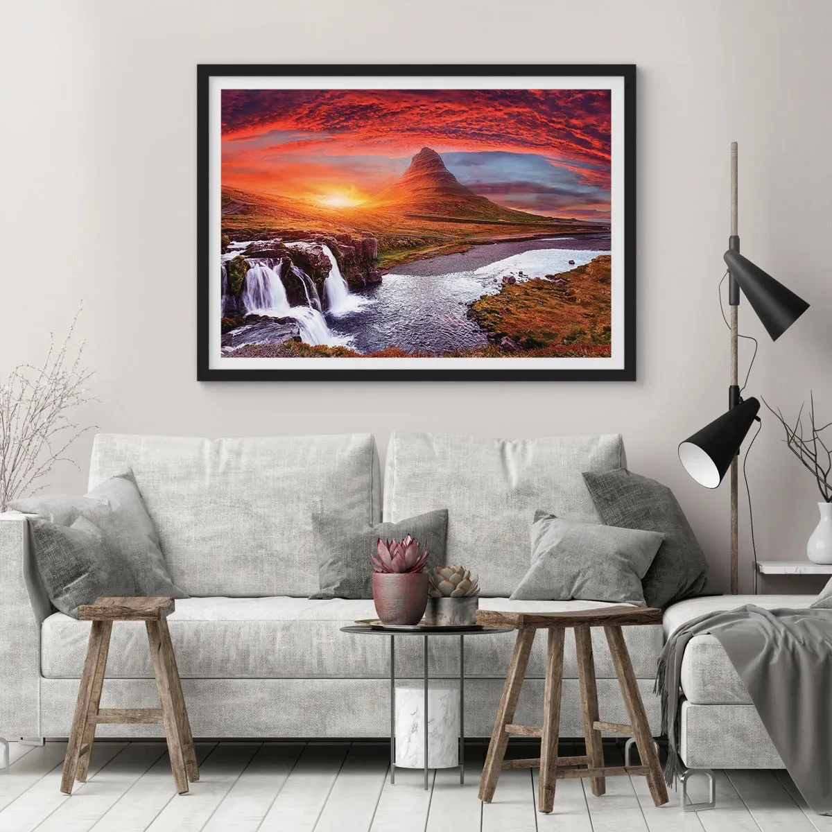 Poster in een zwarte lijst - Een zicht op Midden-aarde - 40x30 cm