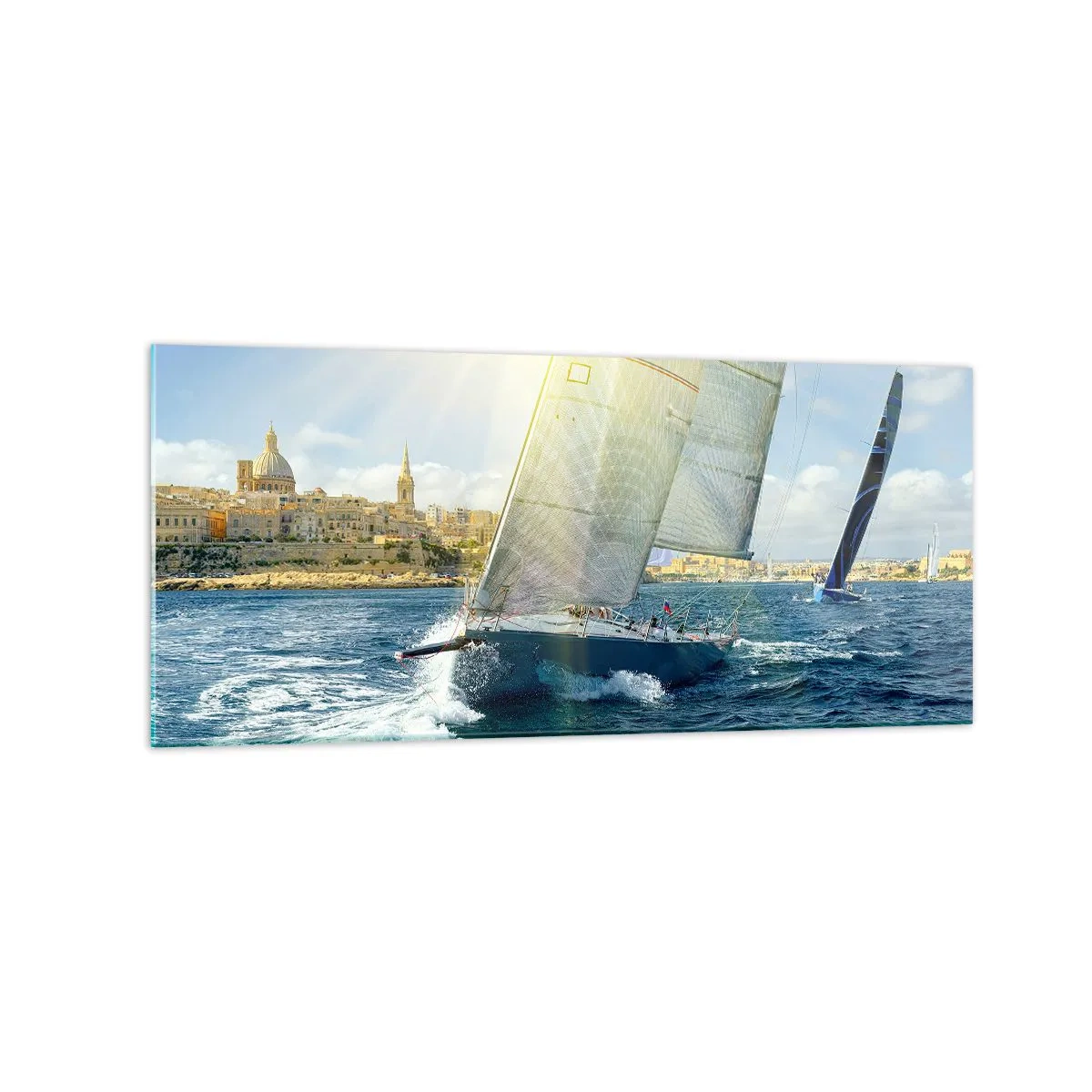 Schilderen op glas - Het is tijd om de stad te verlaten - 120x50 cm