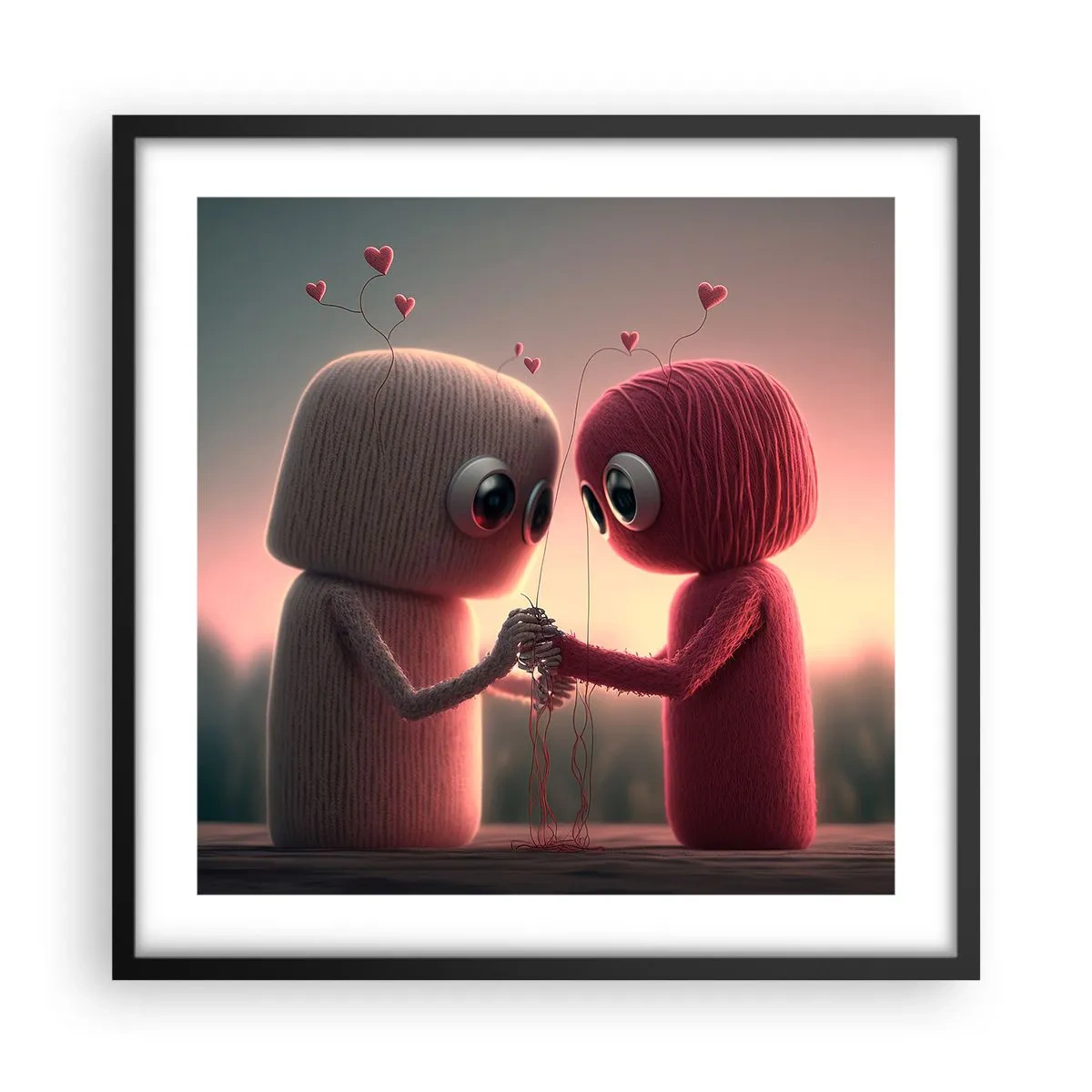 Poster in een zwarte lijst - Iedereen mag liefhebben - 50x50 cm