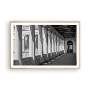 Een poster in een licht eiken lijst - Zonnige arcade - 91x61 cm