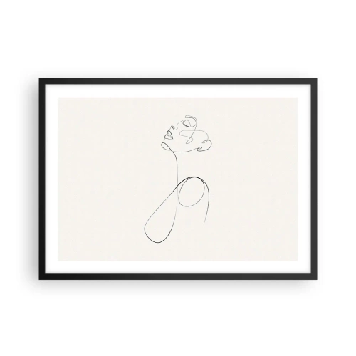 Poster in een zwarte lijst - Loopt in dromen - 70x50 cm