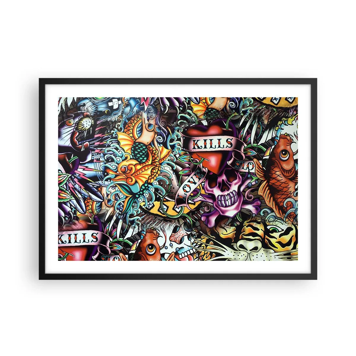 Poster in een zwarte lijst - De droom van de tatoeëerder - 70x50 cm