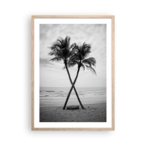 Een poster in een licht eiken lijst - Een tedere aanwezigheid - 50x70 cm