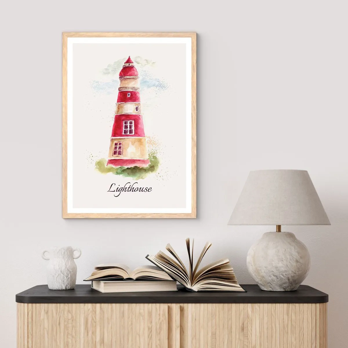 Een poster in een licht eiken lijst - Er is altijd goed weer in de buurt - 40x50 cm