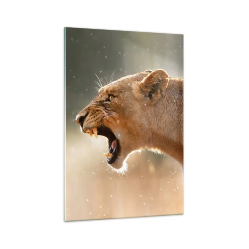 Schilderen op glas - Probeer niet te luisteren - 70x100 cm