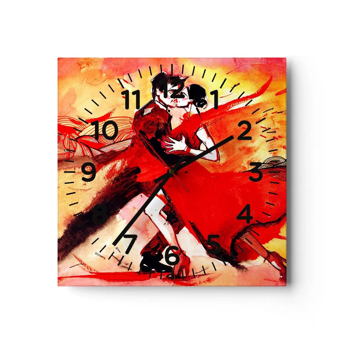 Wandklok - Klok - Het paarse ritme van passie - 40x40 cm