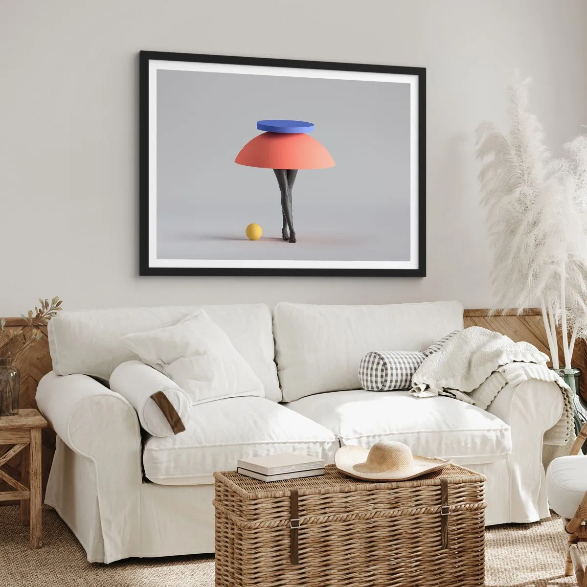 Poster in een zwarte lijst - Surrealistische compositie - 70x50 cm