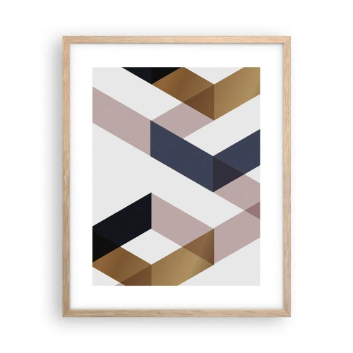 Een poster in een licht eiken lijst - Vlakken en hoeken - 40x50 cm