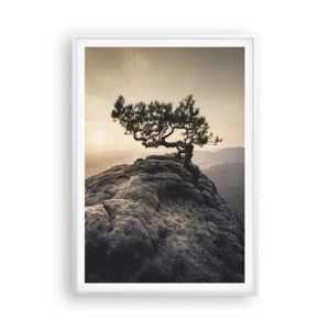 Poster in een witte lijst - Het leven wint altijd - 70x100 cm