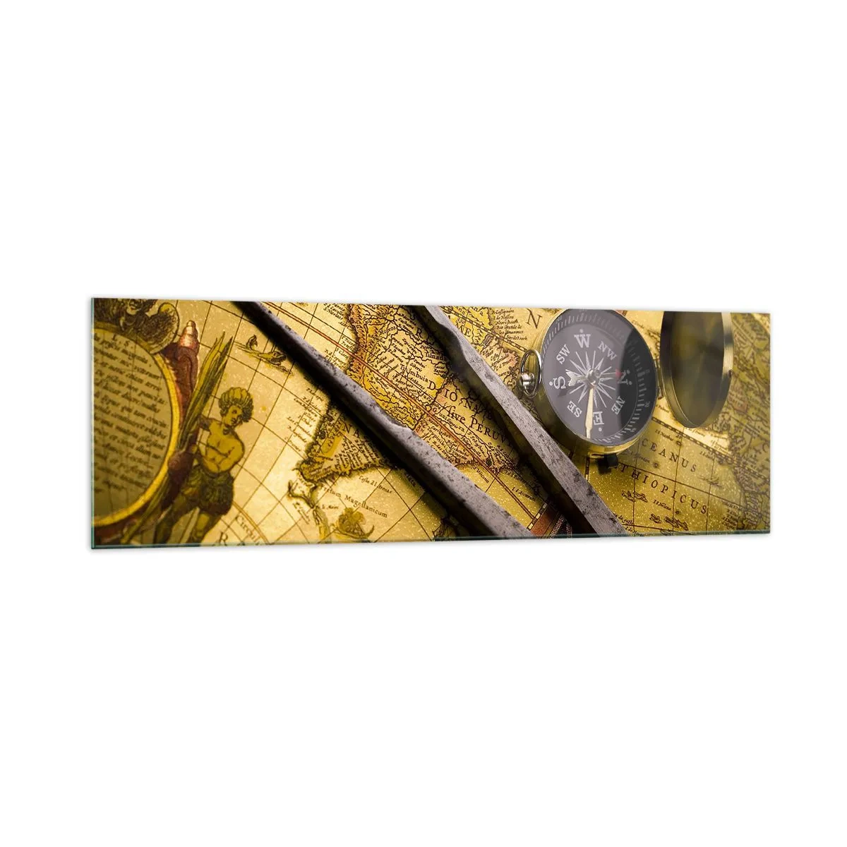 Schilderen op glas - Waar zijn deze schatten? - 160x50 cm