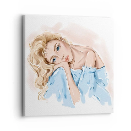 Schilderen op canvas - Dromerig in het blauw - 30x30 cm