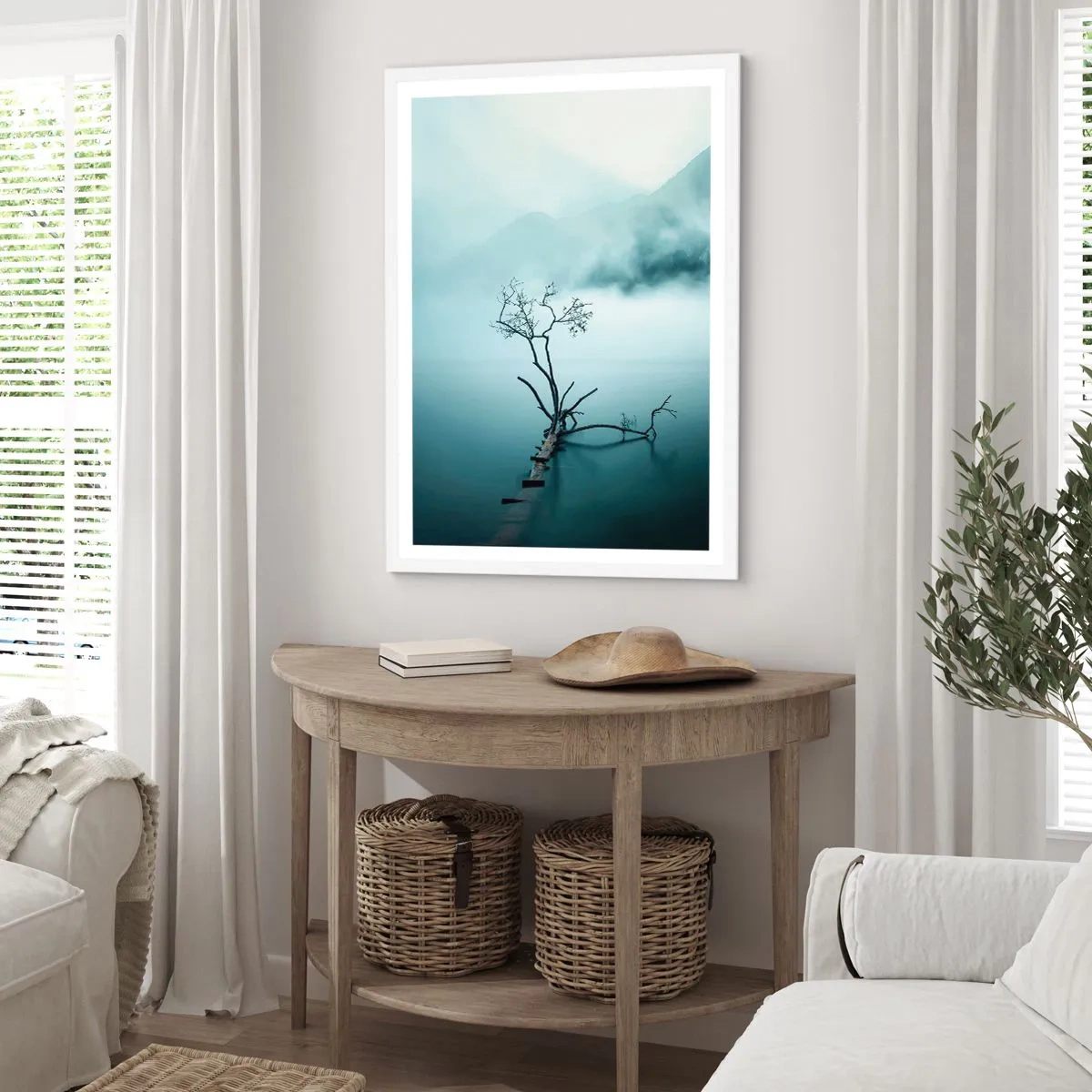 Poster in een witte lijst - Van water en mist - 50x70 cm