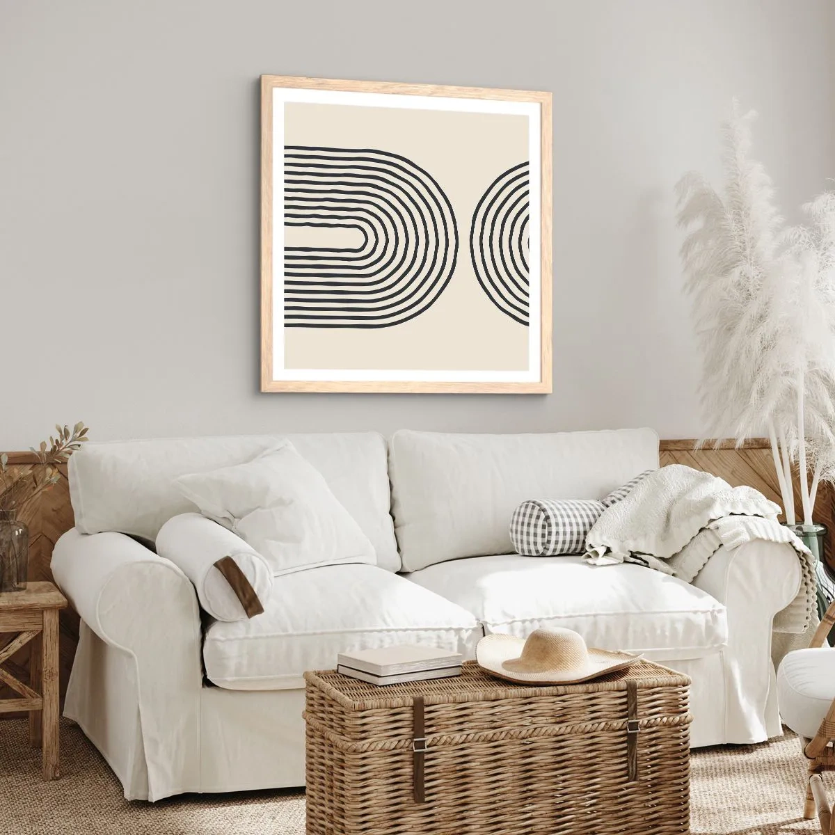 Een poster in een licht eiken lijst - In een ogenblik ... - 40x40 cm