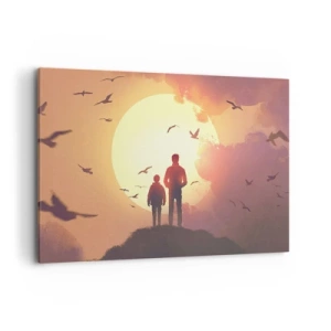 Schilderen op canvas - Oog in oog met de zon - 120x80 cm