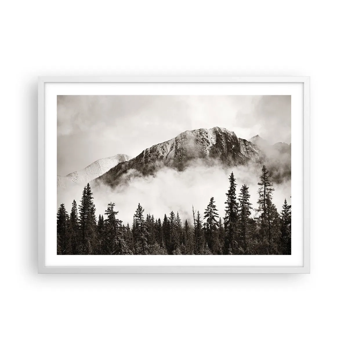 Poster in een witte lijst - Granieten liniaal - 70x50 cm