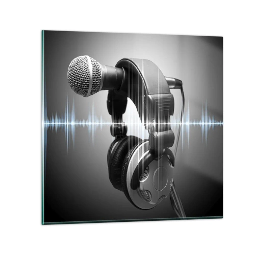 Schilderen op glas - Je kunt het zingen nog steeds horen - 30x30 cm