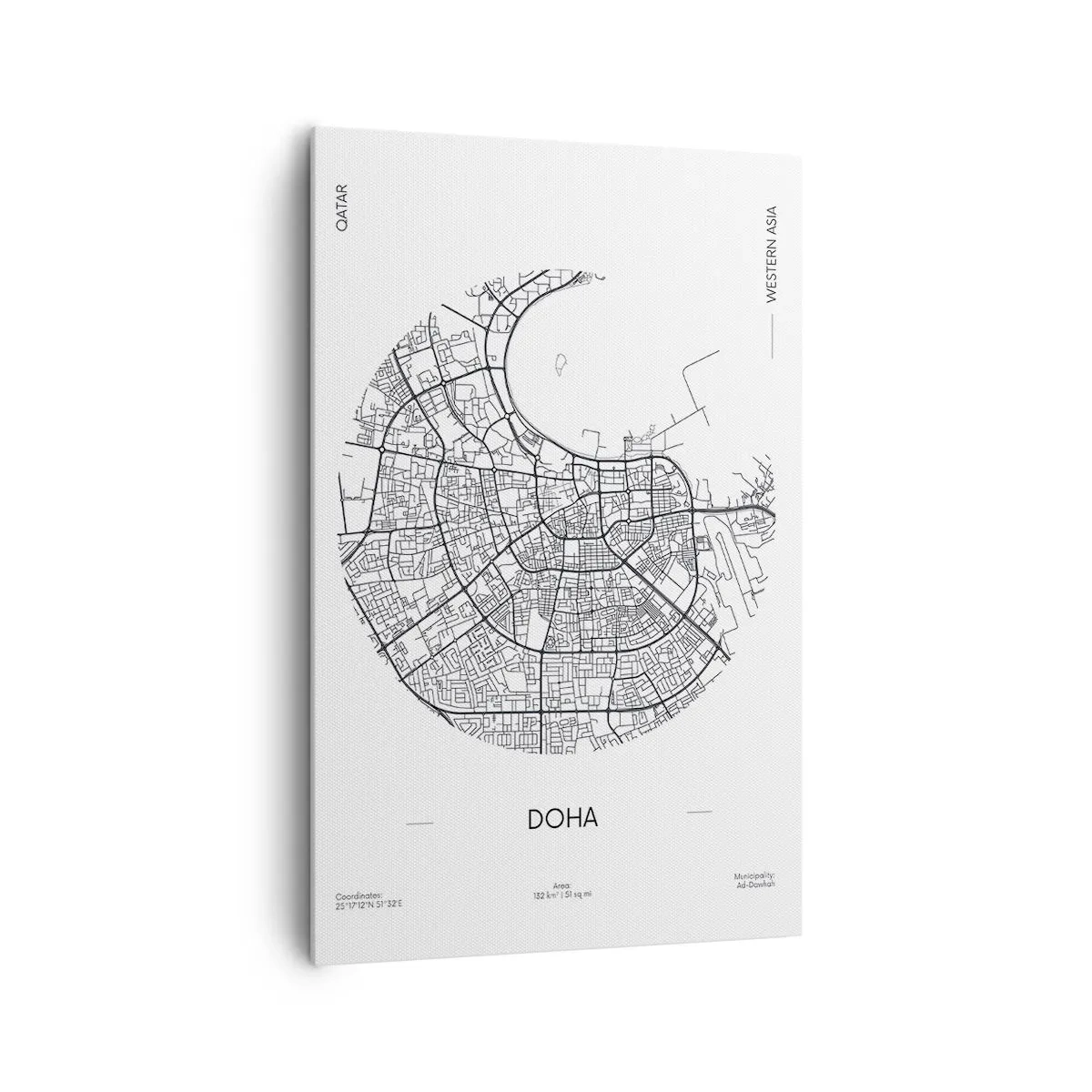 Schilderen op canvas - Anatomie van Doha - 80x120 cm