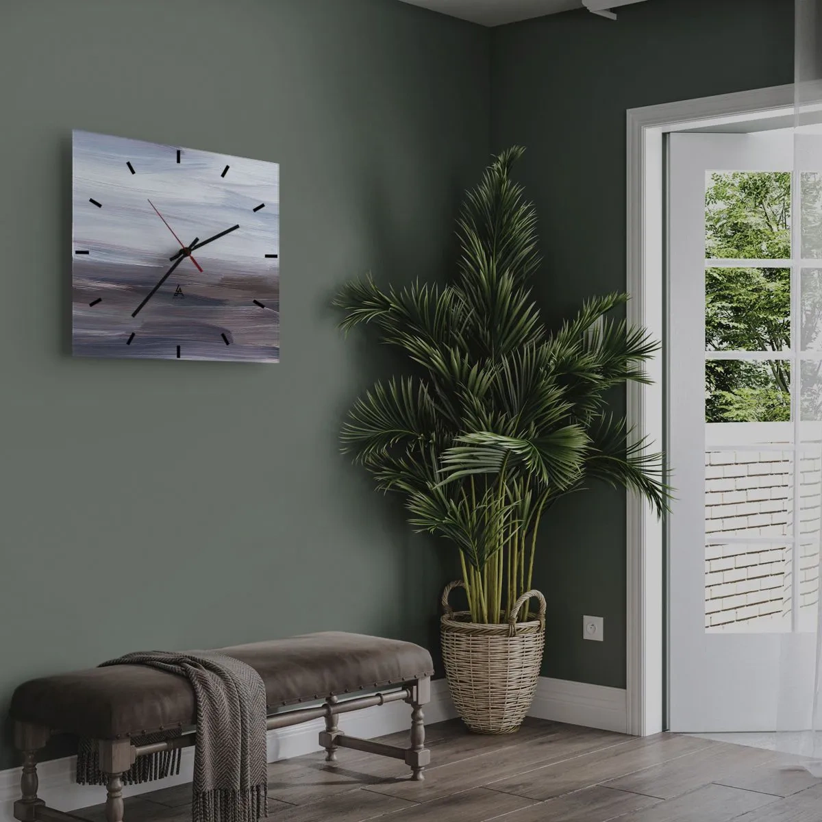 Wandklok - Klok - Elementen: water - 40x40 cm