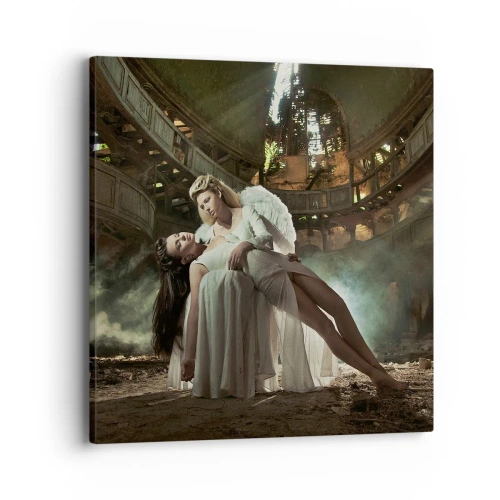 Schilderen op canvas - De geest van het oude theater - 40x40 cm