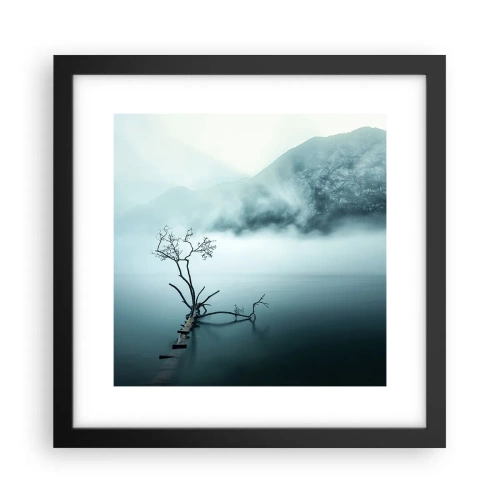 Poster in een zwarte lijst - Van water en mist - 30x30 cm