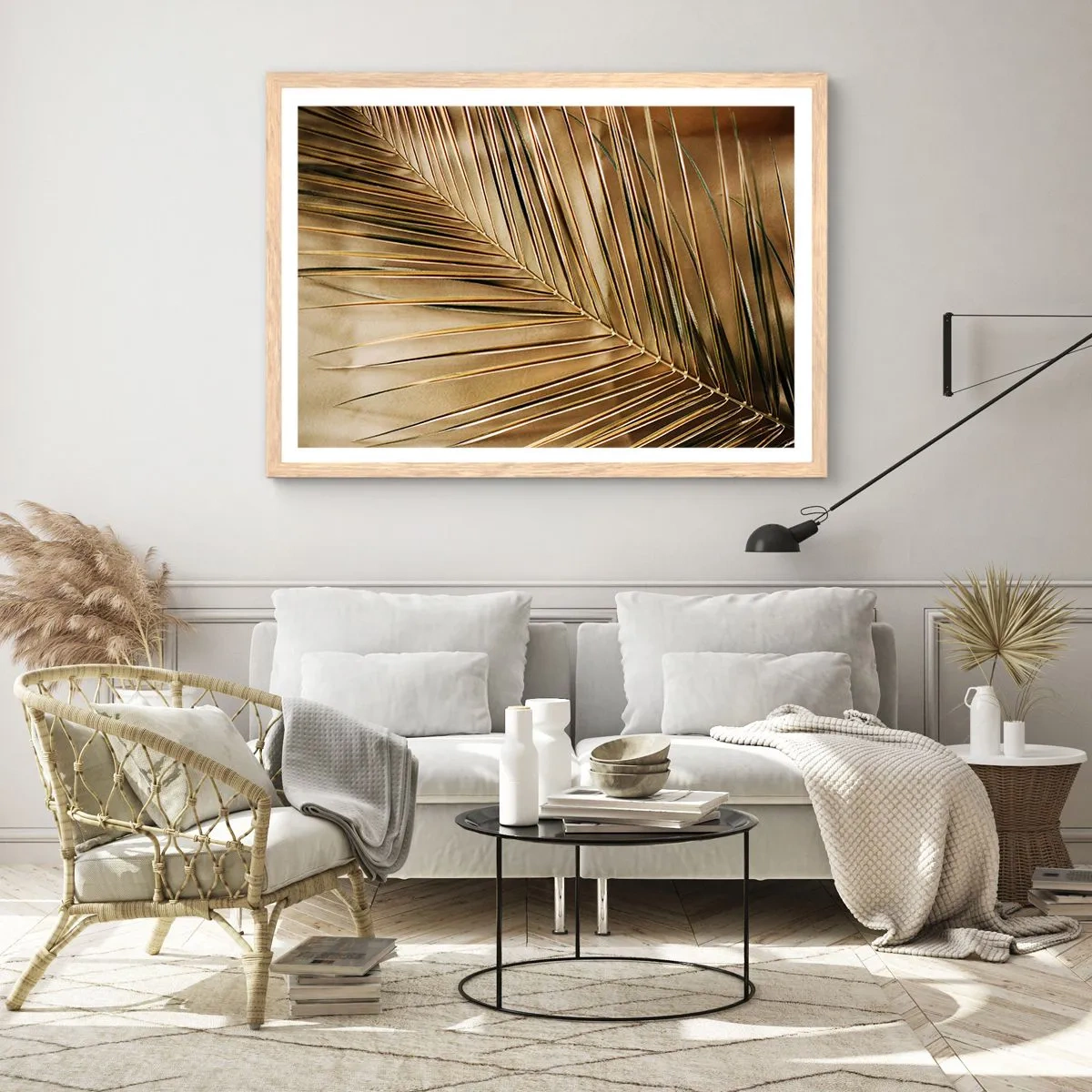 Een poster in een licht eiken lijst - Natuurlijke zuilengalerij - 100x70 cm