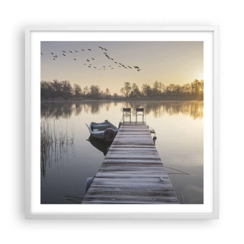 Poster in een witte lijst - Ik ben zo terug - 60x60 cm