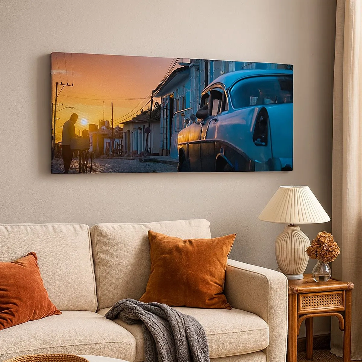 Schilderen op canvas - De tijd vertraagt ​​hier - 100x40 cm