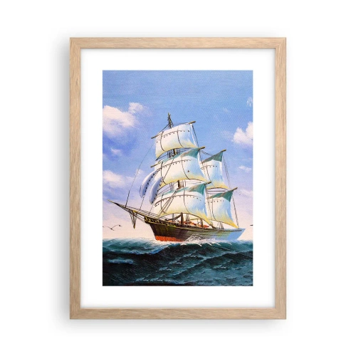 Een poster in een licht eiken lijst - Trots met de wind - 30x40 cm