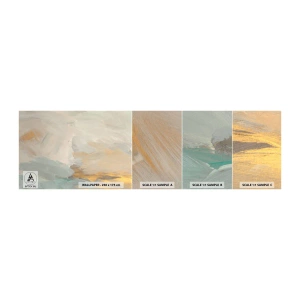 Fotobehang Monster Zelfklevend Deluxe Sticker - Abstractie – het land van zachtheid - Deel, Helder, Minimalistisch - 100x30 cm