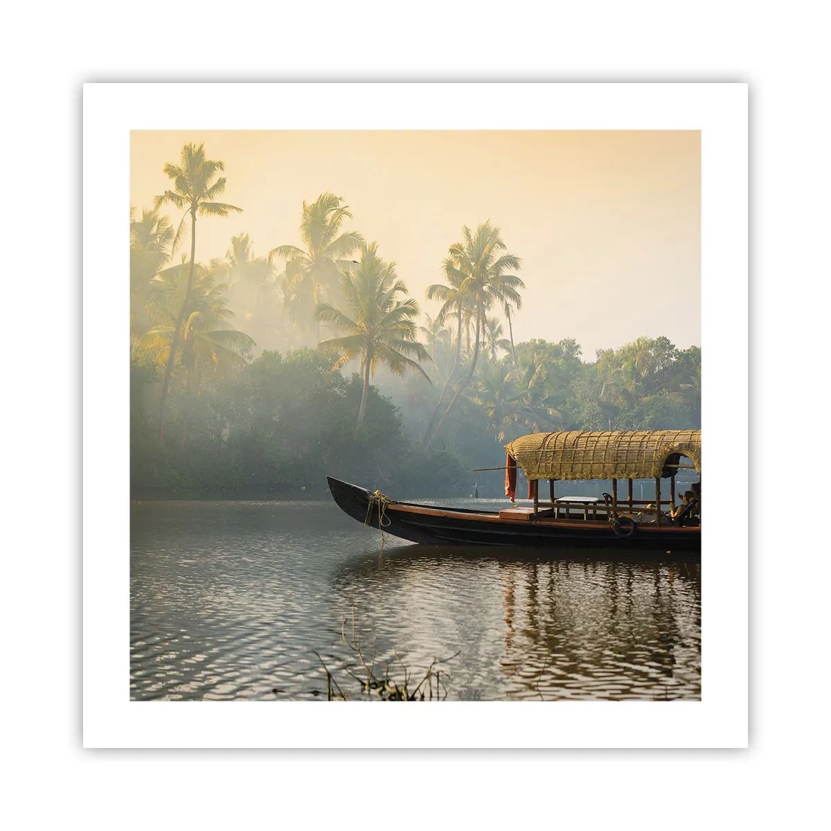 Poster - Huis aan de rivier - 50x50 cm