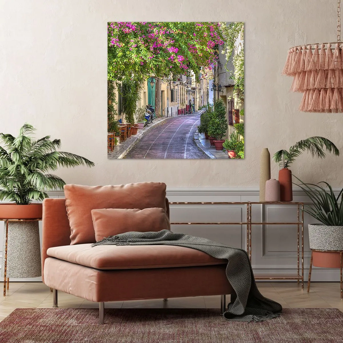 Schilderen op canvas - Bloeiende steeg - 40x40 cm