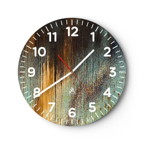 Wandklok - Klok - Een niet toevallig kleurrijke compositie - 30x30 cm