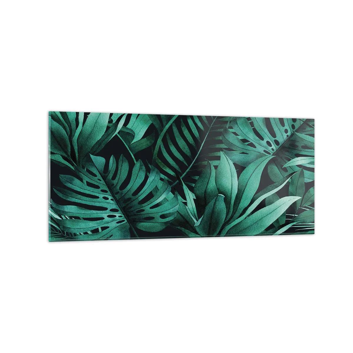 Schilderen op glas - De diepte van tropisch groen - 120x50 cm
